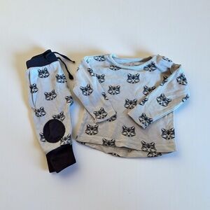 City Mouse Two Piece Set Blue Fox Print Size